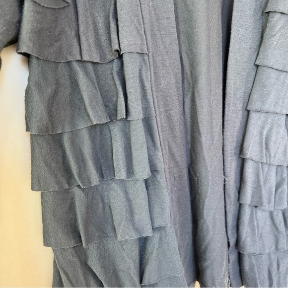 Derek Heart Gray Ruffle Cardigan - Picture 2 of 4